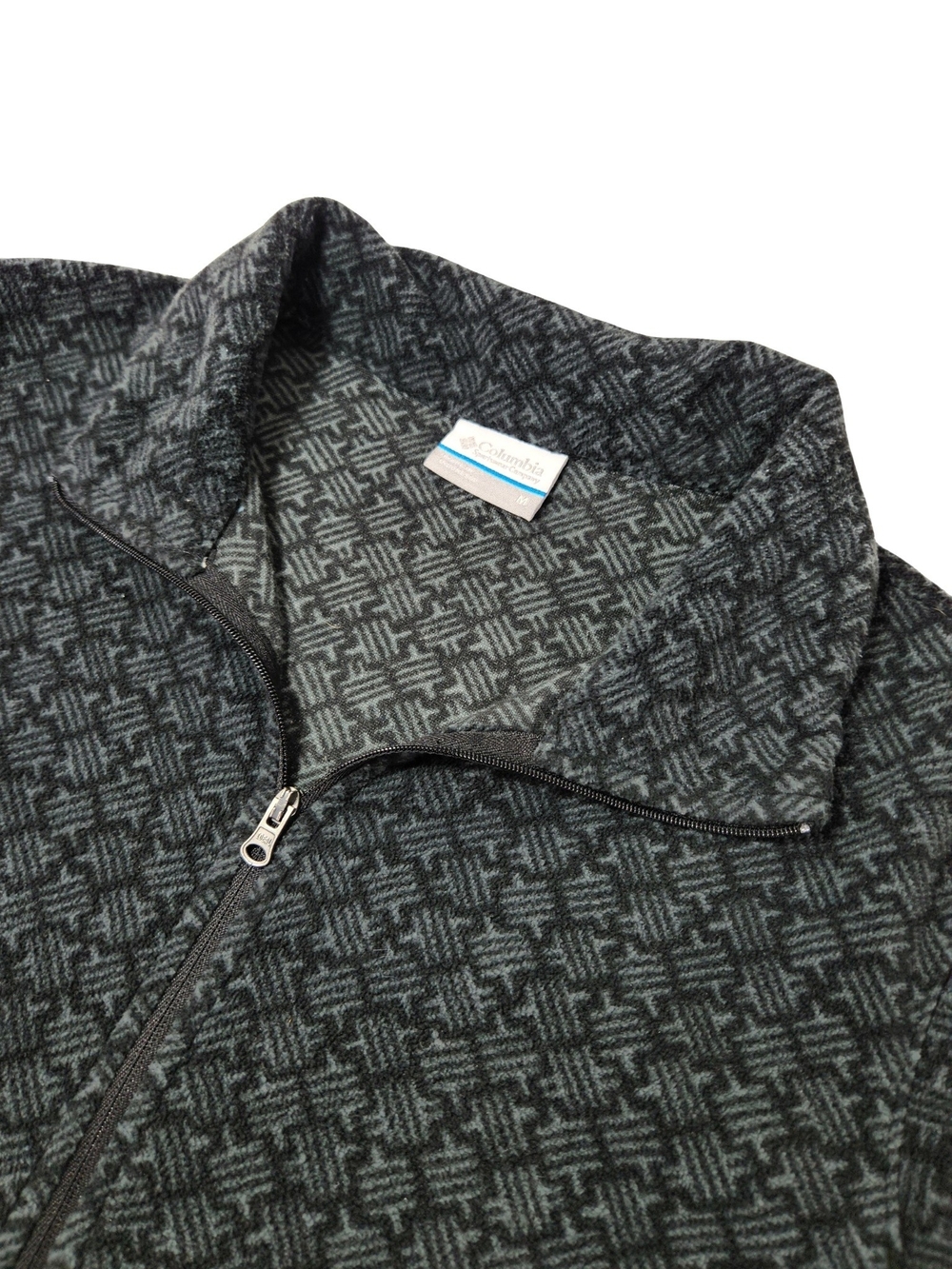 Columbia Women's Medium Gray Black Print Fleece 1/2 Zip Pullover Jacket M - Picture 7 of 14